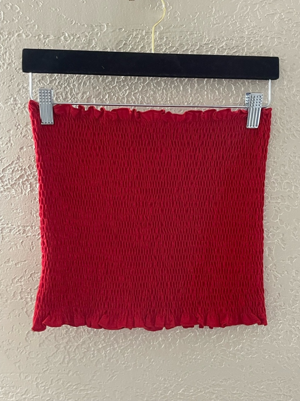 Y2K Vacation‎ Casual Red Smocked Tube Top Size Large
